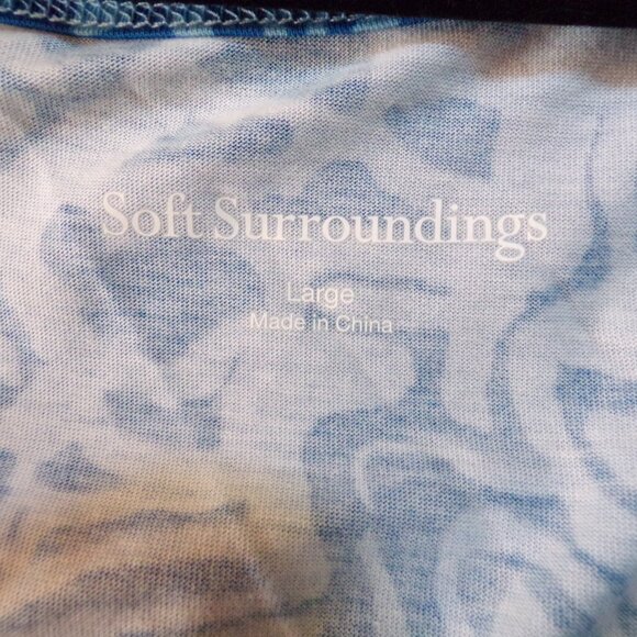 NEW Soft Surroundings Summer Dress L (14-16) Santiago Blue Maxi Sleeveless Knit - Picture 8 of 9